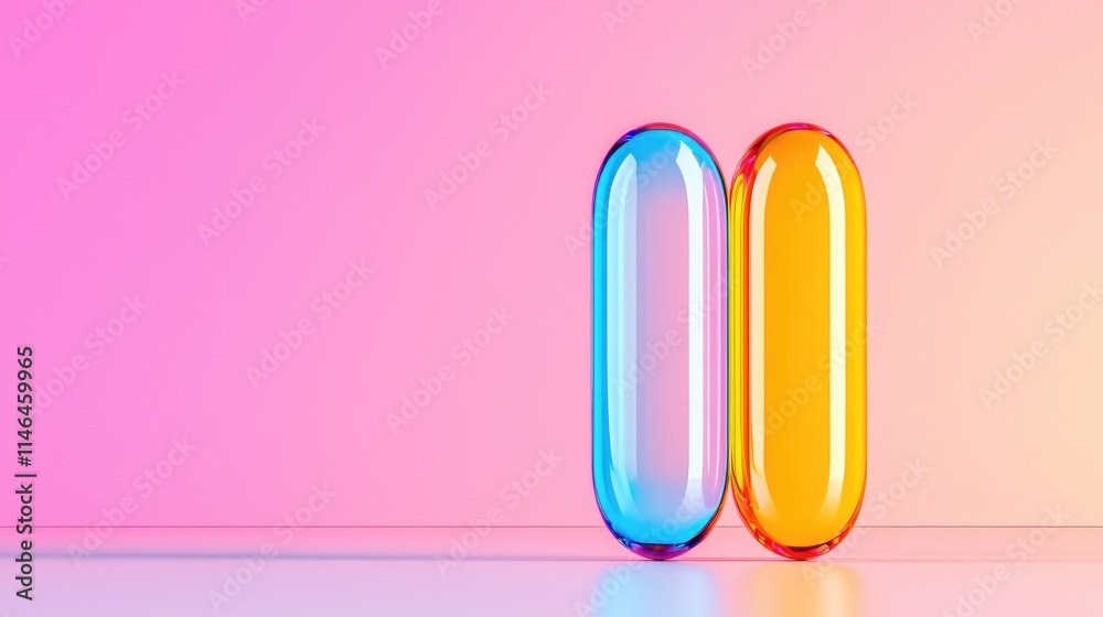 Futuristic Colorful Pill Symbolizing Smart Medicine and Healthcare Innovation. Futuristic Colorful Pill Symbolizing Smart Medicine and Healthcare Innovation.
