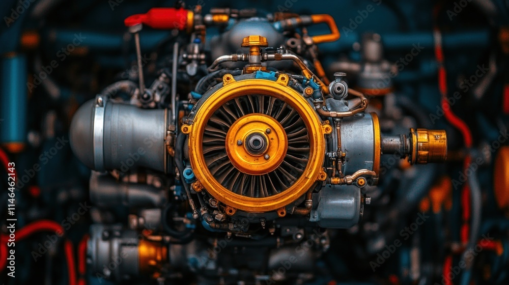 A detailed view of a mechanical engine showcasing intricate components and design. A detailed view of a mechanical engine showcasing intricate components and design.