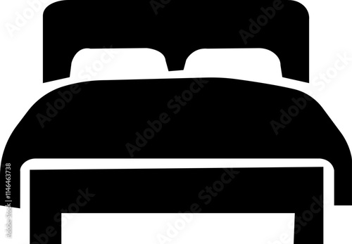 a black and white illustration of a bed with a lamp. wood, sleep