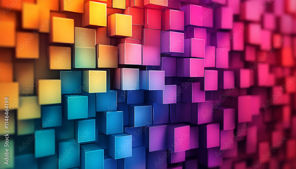 Abstract Colorful Cubes Gradient Background Design Abstract Colorful Cubes Gradient Background Design