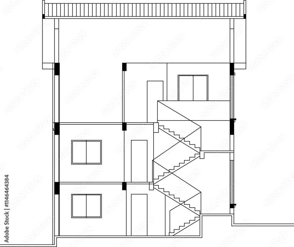vector sketch, silhouette illustration, design, architectural engineering drawing, modern house building.eps vector sketch, silhouette illustration, design, architectural engineering drawing, modern house building.eps
