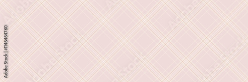 Large pattern texture plaid, fiber vector fabric background. Quilt textile seamless check tartan in light and ivory colors.