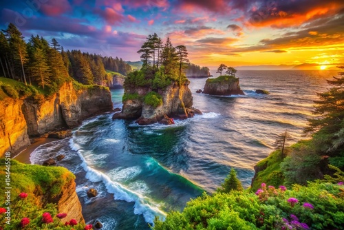 Cape Flattery Washington Coastline Bokeh Photography: Stunning Pacific Ocean Sunset Views