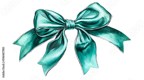 Luxurious Emerald Satin Bow Design for Elegant Accents and Decorations