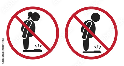 Isolated prohibition sign do not fat, obisity is not allowed, healthy safety sign