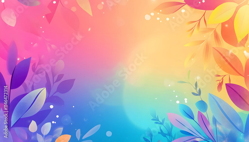 Colorful Abstract Floral Design With Gradient Background