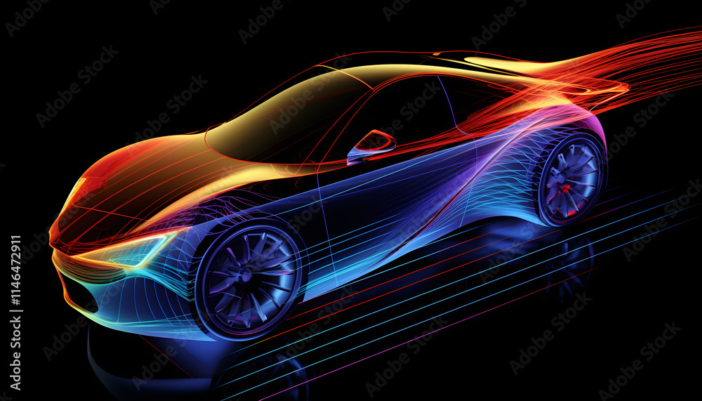 Naklejka premium Car aerodynamics design