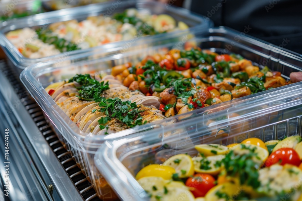 Catering food in plastic box Catering food in plastic box