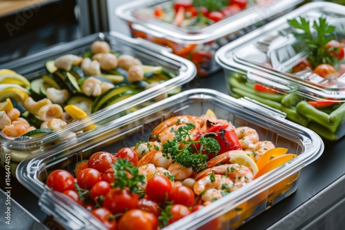 Catering food in plastic box