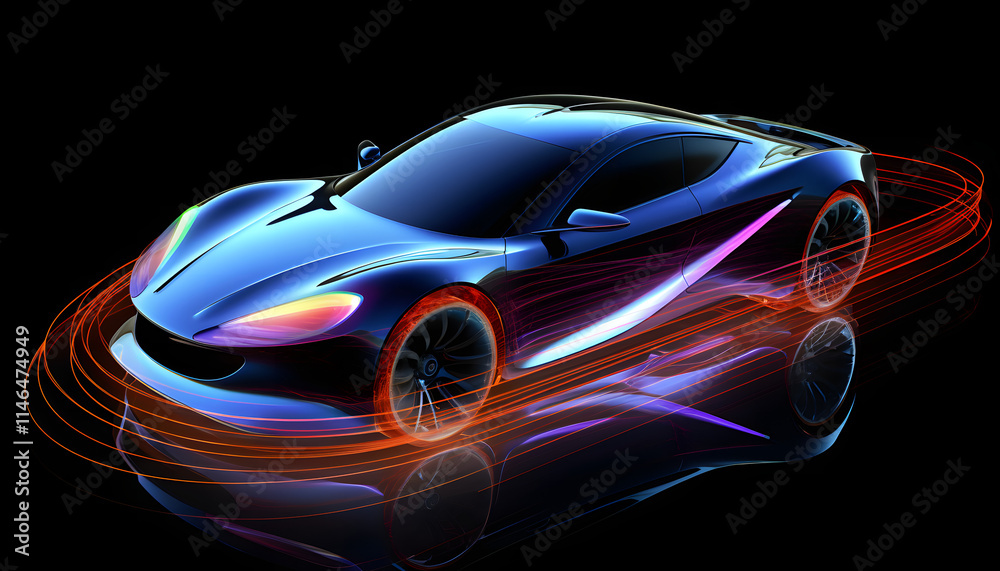 Naklejka premium Car aerodynamics design