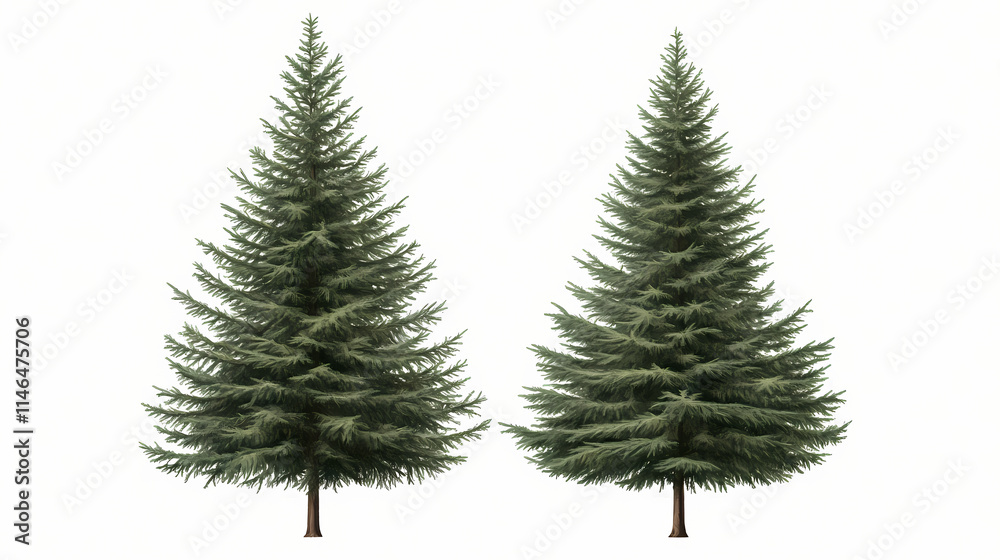 Obraz premium The white, concolor, or colorado fir is also known as the colorado fir. pine-tree big tall tree isolated flat png on a transparent background perfectly cutout. Ecliptical. Illustration