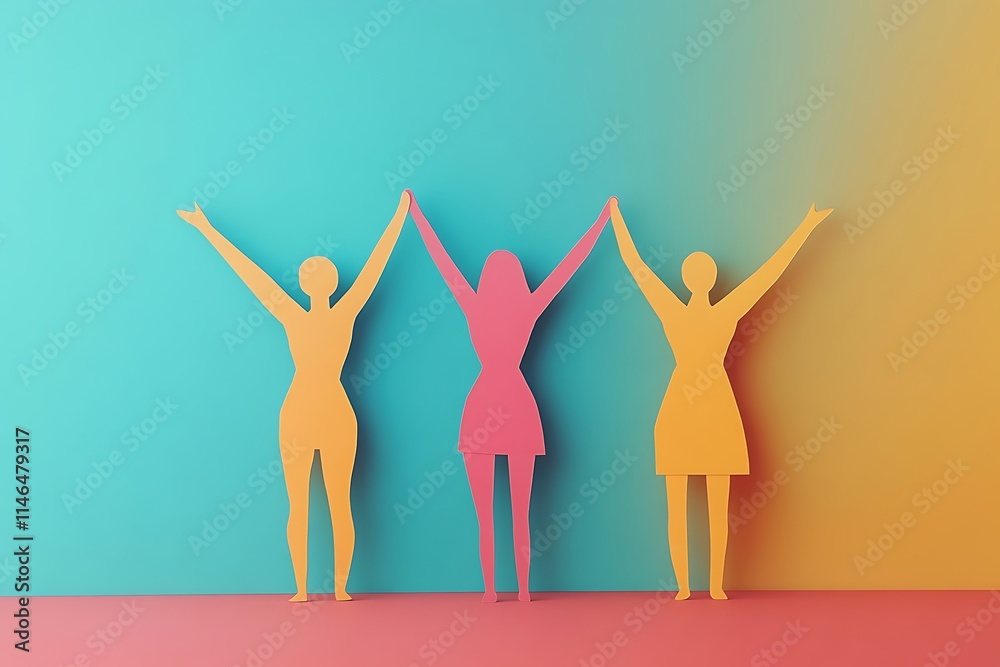 Empowering Women Illustration with Vibrant Colors Empowering Women Illustration with Vibrant Colors