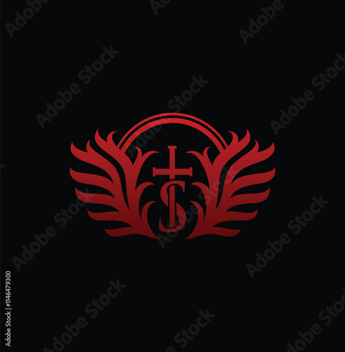 seraphim logo / wings with letter s elegant simple and modern