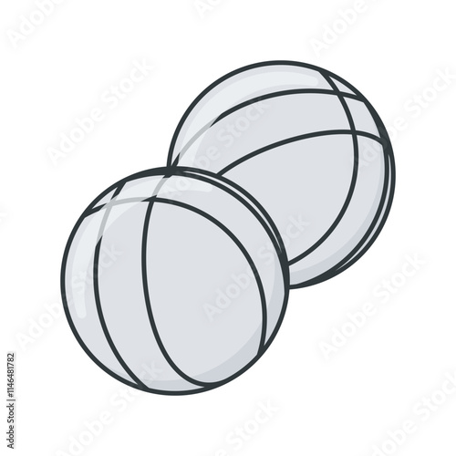 Simple boules or petanque ball vector illustration,boules or petanque ball vector in flat-line art style perfect for sport project needed