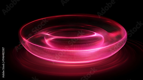 Pink abstract background with elliptical shaped light trails. Ecliptical. Illustration photo