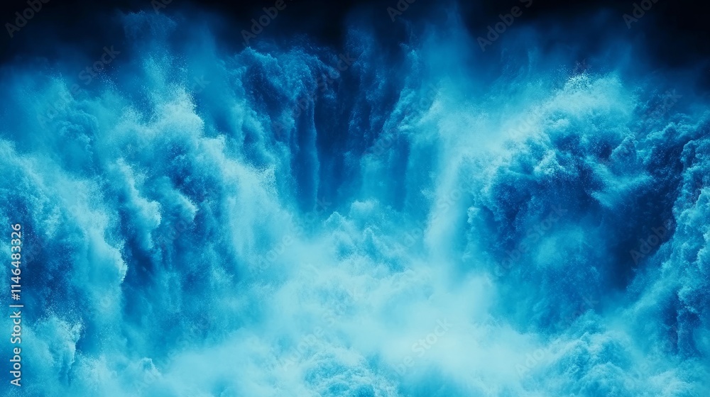 Obraz premium Azure Waterfall Power A Celestial Cascade