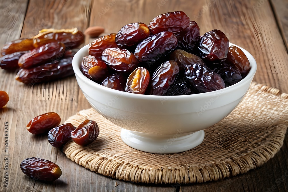 A bowl of dates on a table