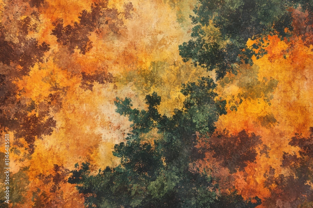 Abstract aerial view of a forest in autumn with vibrant colors Abstract aerial view of a forest in autumn with vibrant colors
