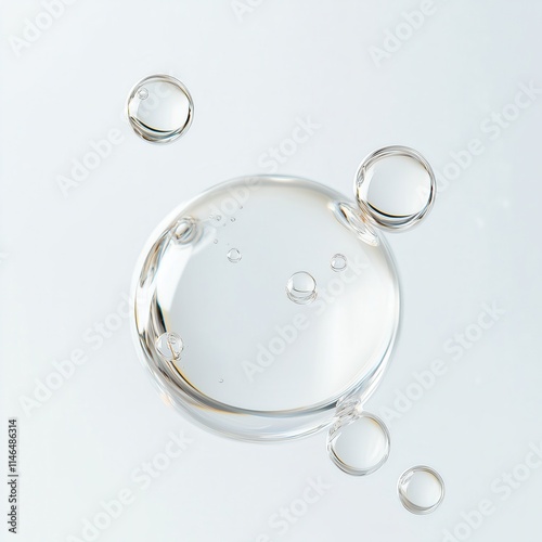 Wallpaper Mural Large clear water bubbles, flow, rising. Torontodigital.ca