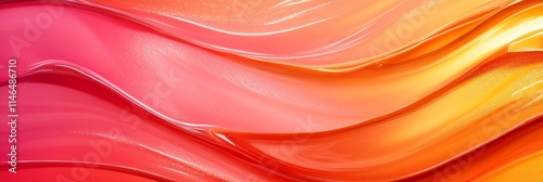 Abstract colorful wavy background with smooth gradient transitions from pink to orange and yellow, creating dynamic flowing lines and curves. Modern design element for banners and presentations.