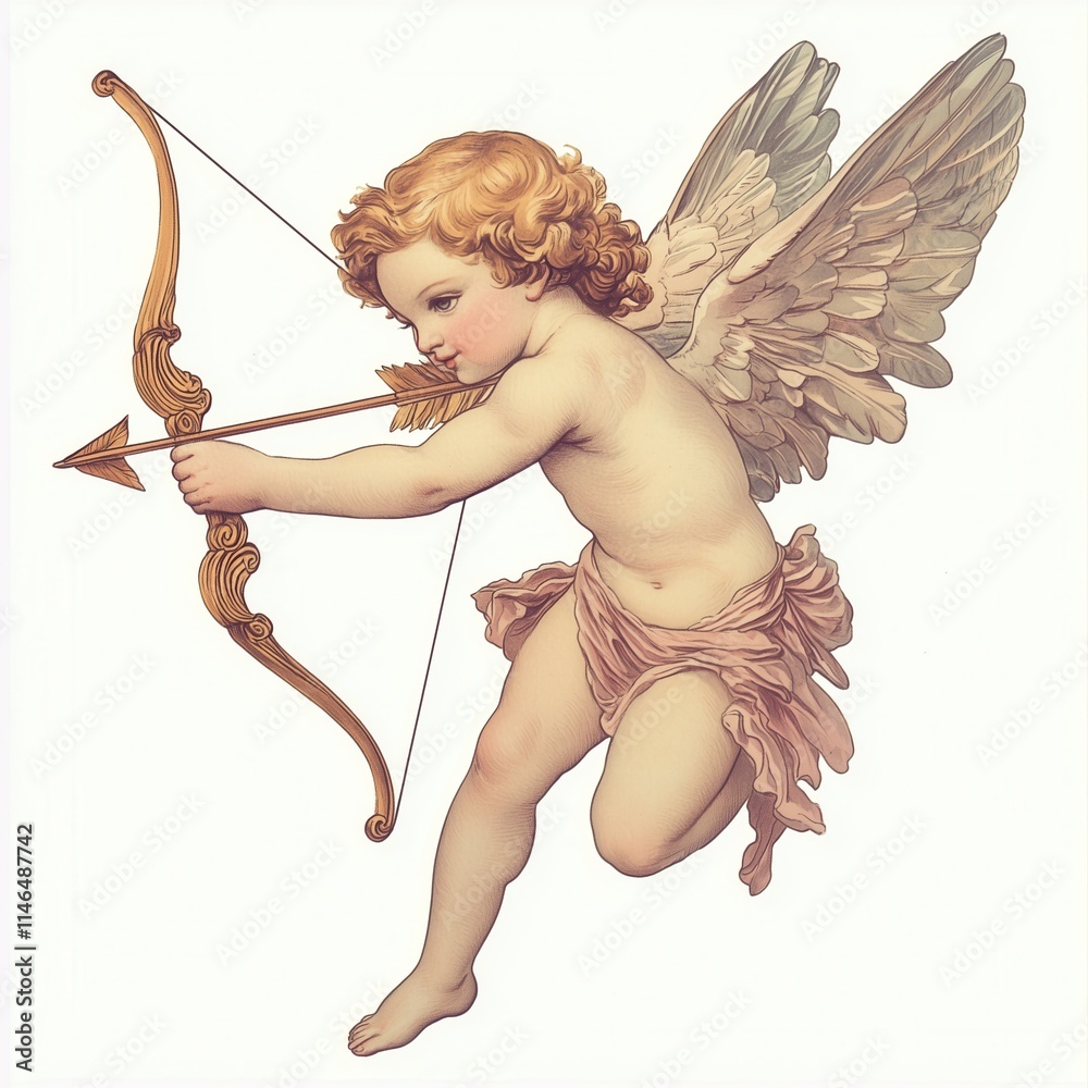 cupid angel with old engraving style cupid angel with old engraving style