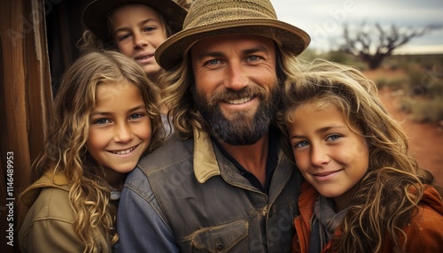portrait of a family in the park