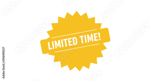 Bright Flat Color Promotional Badge Designs with Bold Text on White Backgrounds
