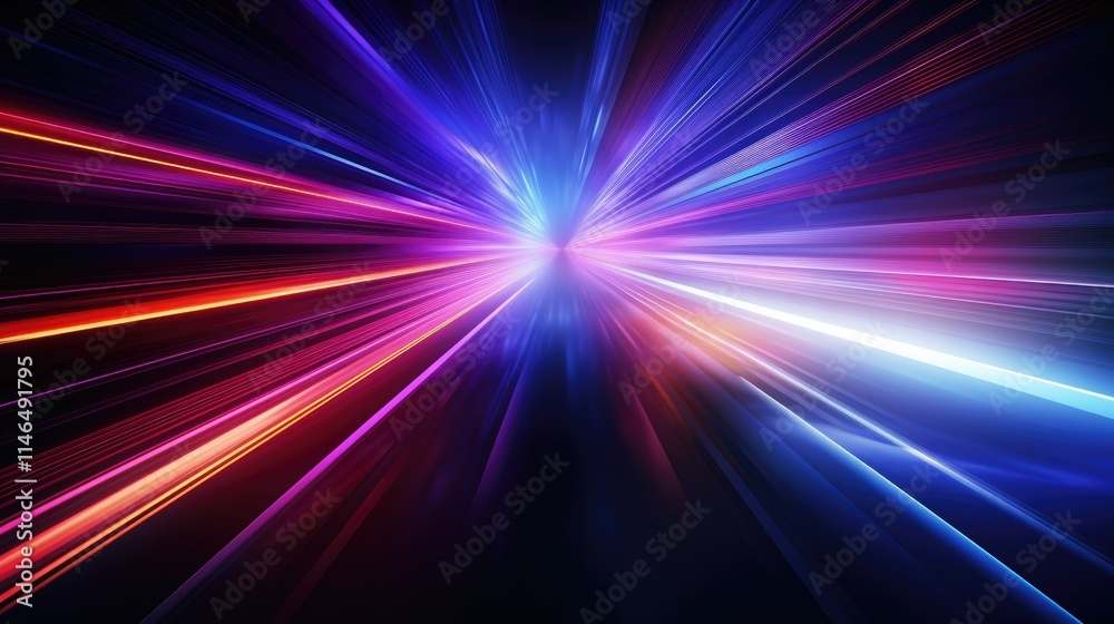 Abstract neon lines creating a sense of speed Abstract neon lines creating a sense of speed