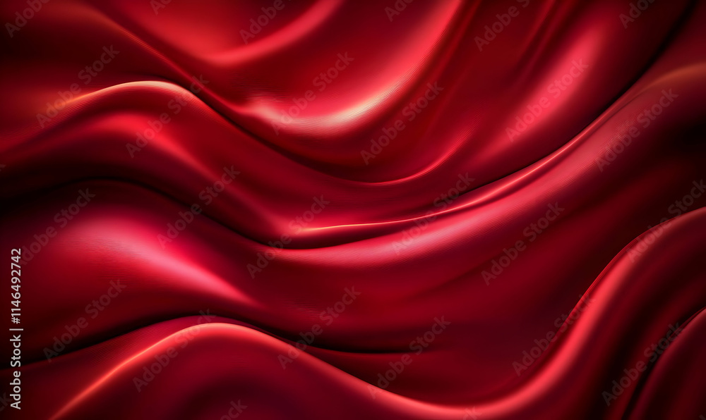 Fototapeta premium A close-up of flowing red fabric, showcasing its texture and sheen.