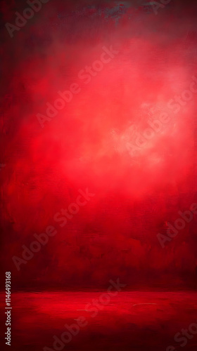 A vibrant red abstract background with a soft, smoky texture.