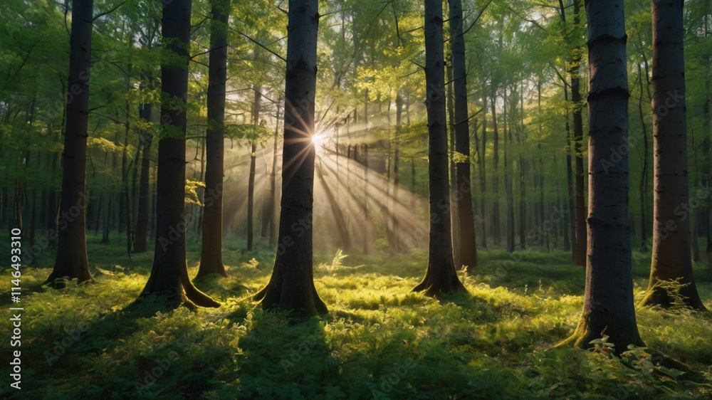 Obraz premium morning in the forest