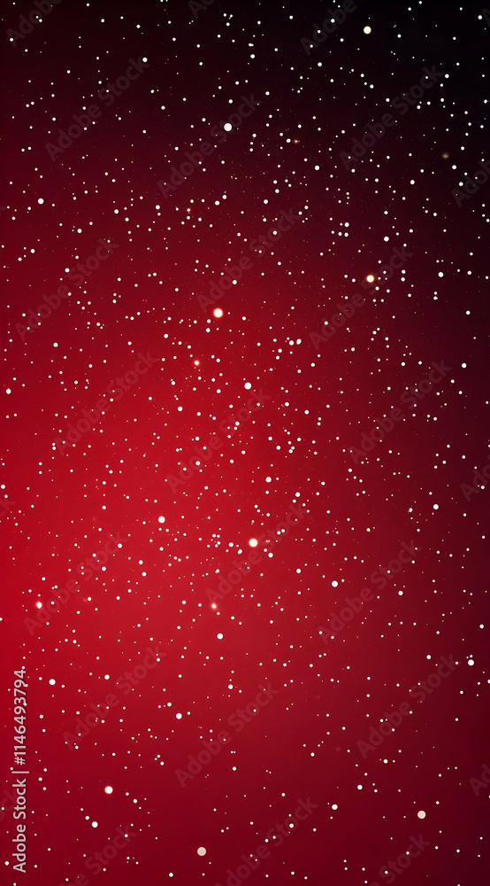 A starry night sky with a gradient red background, conveying a cosmic atmosphere.