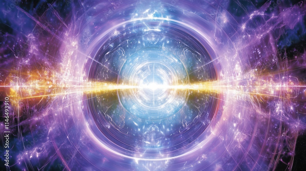 Fototapeta premium Cosmic Energy Burst Galactic Core Illumination