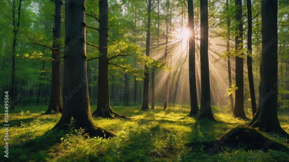 Obraz premium morning in the forest