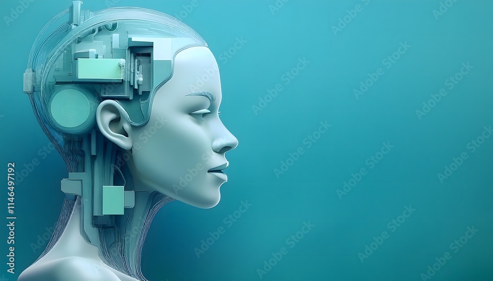 Future Consumer and technology concept: AI-generated art, machine and human creativity fusion. Future Consumer and technology concept: AI-generated art, machine and human creativity fusion.