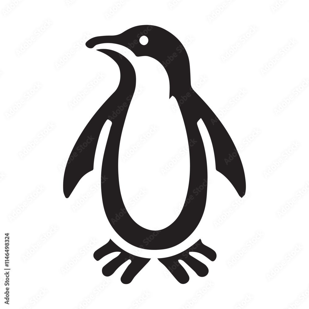 Obraz premium simple flat penguin icon illustration vector