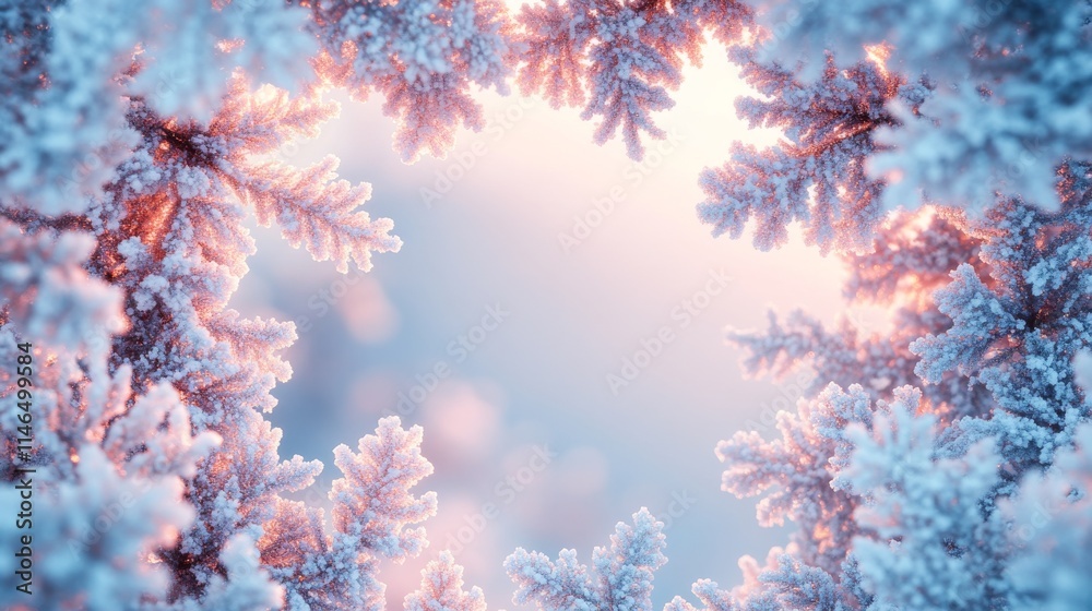Winter Frost Encircles A Soft Pastel Sky Winter Frost Encircles A Soft Pastel Sky