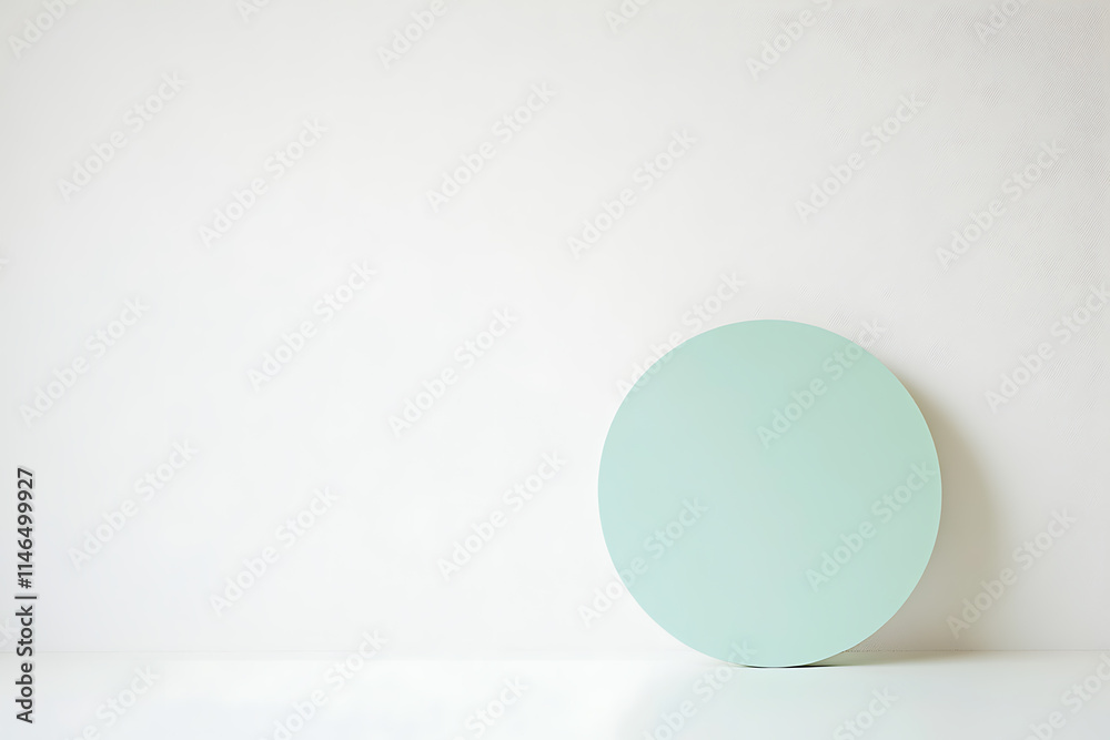 Minimalistic composition with green circle Minimalistic composition with green circle