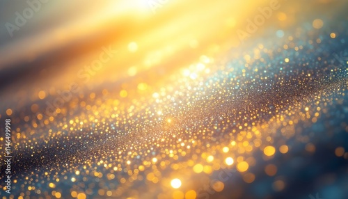 Golden Hour Glitter: Shimmering Texture, Warm Gold Sparkle: Festive Background