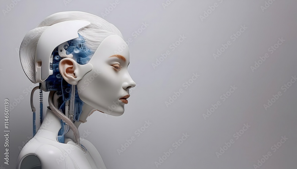 Future Consumer and technology concept: AI-generated art, machine and human creativity fusion. Future Consumer and technology concept: AI-generated art, machine and human creativity fusion.