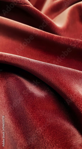 A close-up view of rich, textured red fabric draping elegantly.