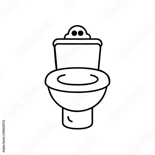 Composting Toilets Line Art on White Background