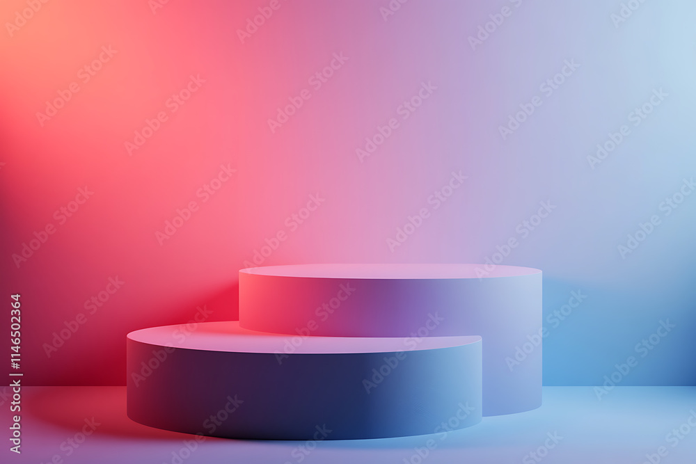 Stylish Product Display Platform with Gradient Lighting Stylish Product Display Platform with Gradient Lighting