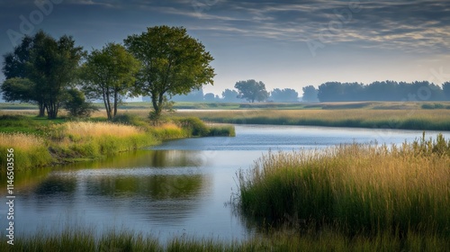 Tranquil Serene Landscape Reflection Trees Water Nature Beauty Calm