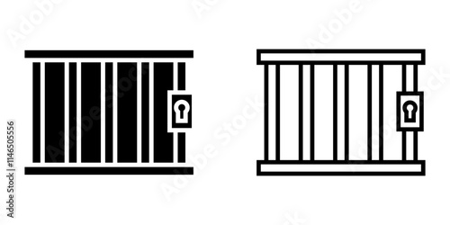 Prison set icon on white background