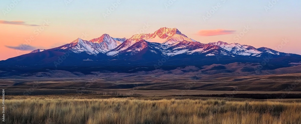 Majestic Mountain Range Sunset Landscape Majestic Mountain Range Sunset Landscape