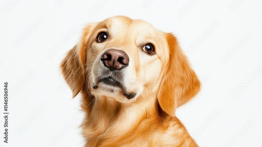 Indoor studio pet photography golden retriever portrait
