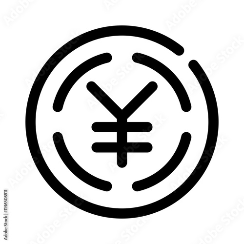 yen symbol line icon