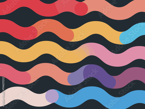 Colorful Abstract Wavy Lines in Creative and Modern Design Style