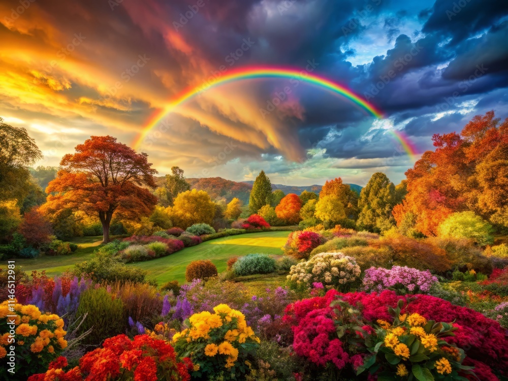 Obraz premium Vibrant World: Colorful Landscapes, Eye-Level View, Nature's Hues